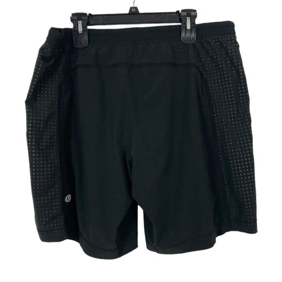 Lululemon Athletica Mens Black Polka Dot Athletic Workout Training Shorts Sz XL - Picture 2 of 3